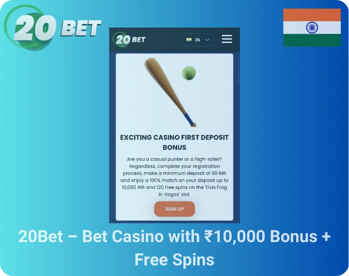 20Bet – Bet Casino with ₹10,000 Bonus + Free Spins