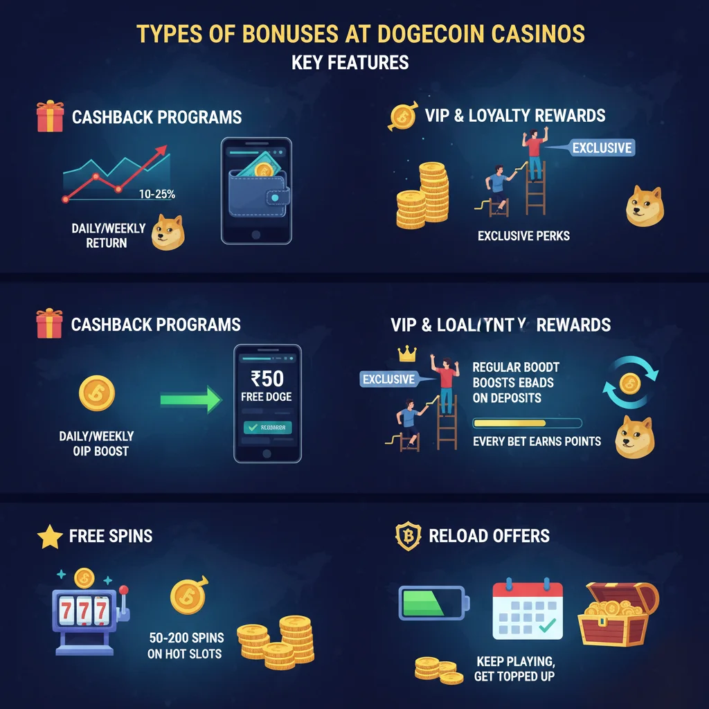 Types of Bonuses at Dogecoin Casinos