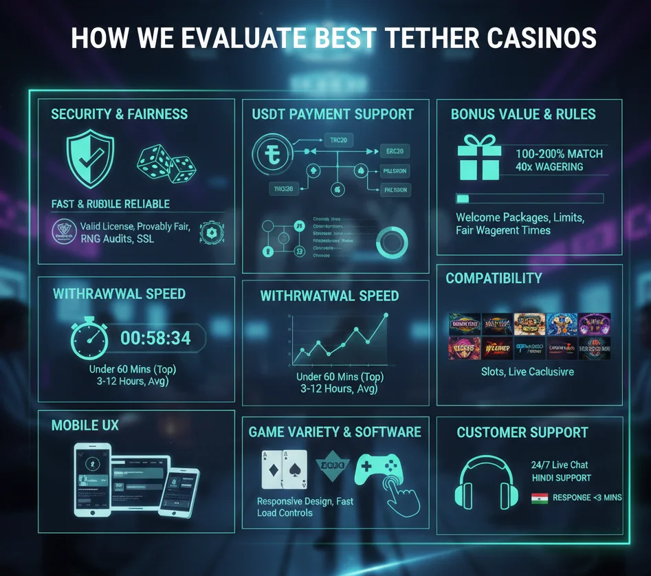 How We Evaluate the Best Tether Casinos in India