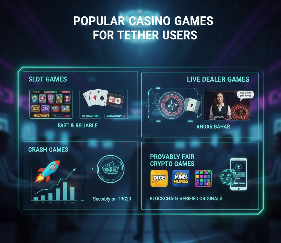 Popular Casino Games Available for Tether Users