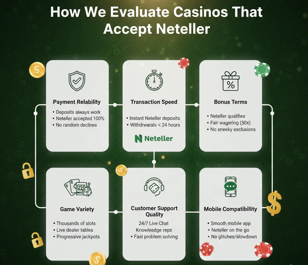 How We Evaluate Casinos That Accept Neteller