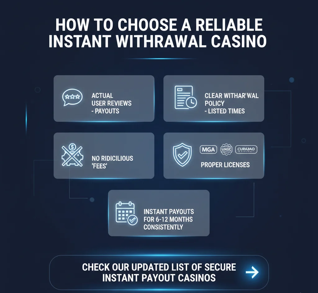 How to Choose a Reliable Instant Withdrawal Casino