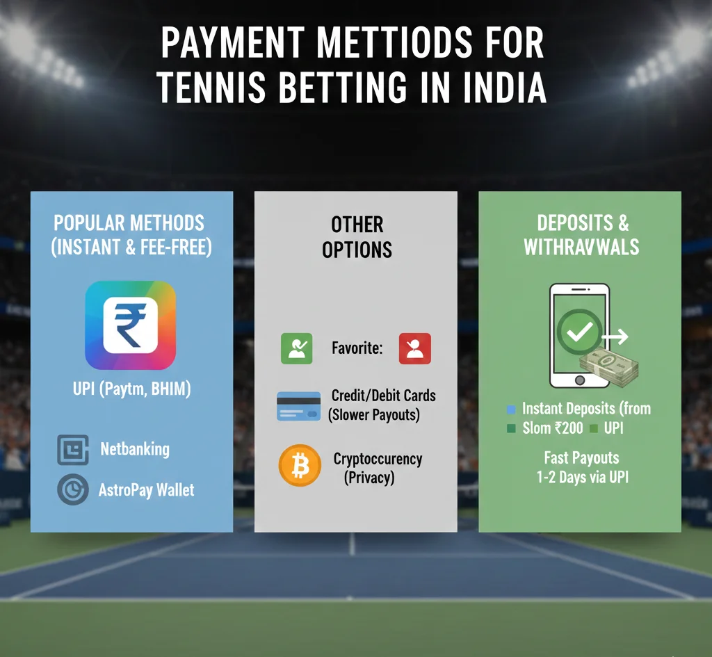 Payment Methods for Tennis Betting in India