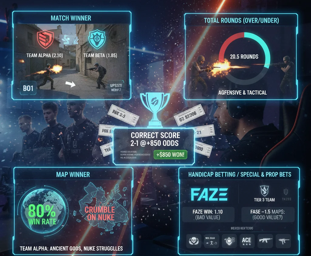 Popular CS 2 Betting Markets